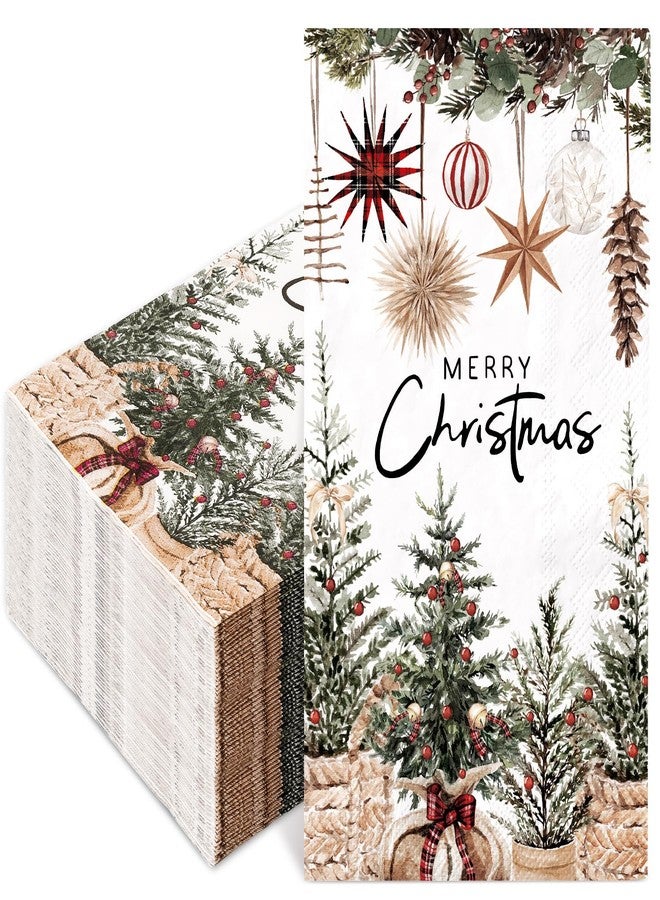 JarThenaAMCS مناديل جارثينا إيه إم سي إس، 100 قطعة، مزينة بزينة كرات شجرة عيد الميلاد، مناديل ورقية للاستخدام مرة واحدة، مناسبة لعشاء ريفي، منشفة يد، مناديل ورقية للحمام، لوازم طاولة حفلات الشتاء - Image 1